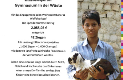 42 Ziegen durch Adventsbasar 