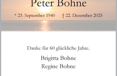 Abschied von Peter Bohne